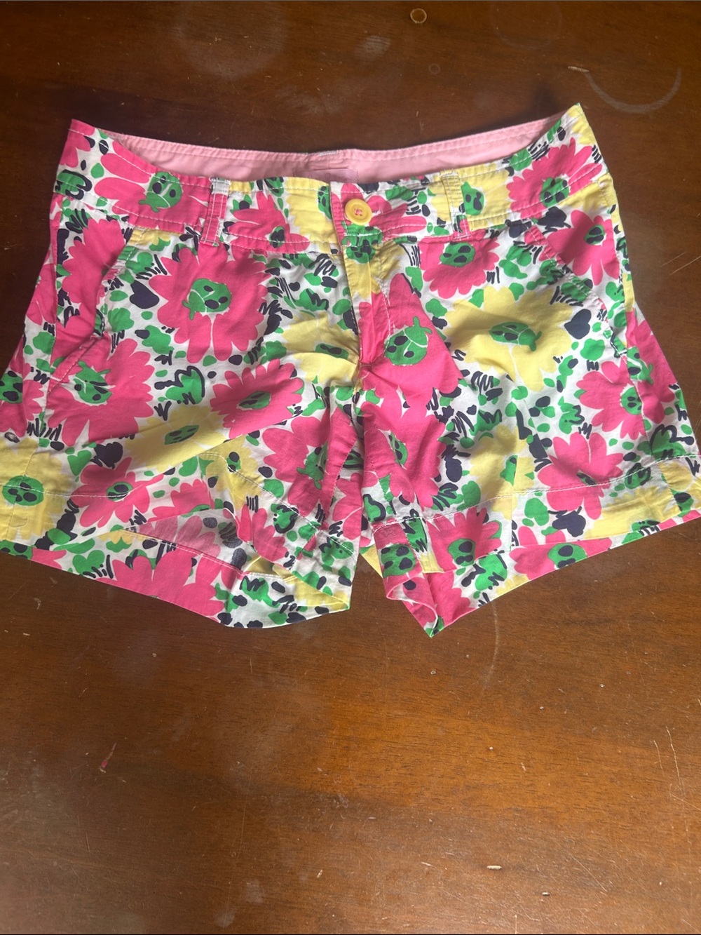 Lilly Pulitzer Pink, Yellow & Green Floral Bermuda Shorts